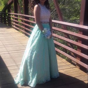 Mint green prom dress